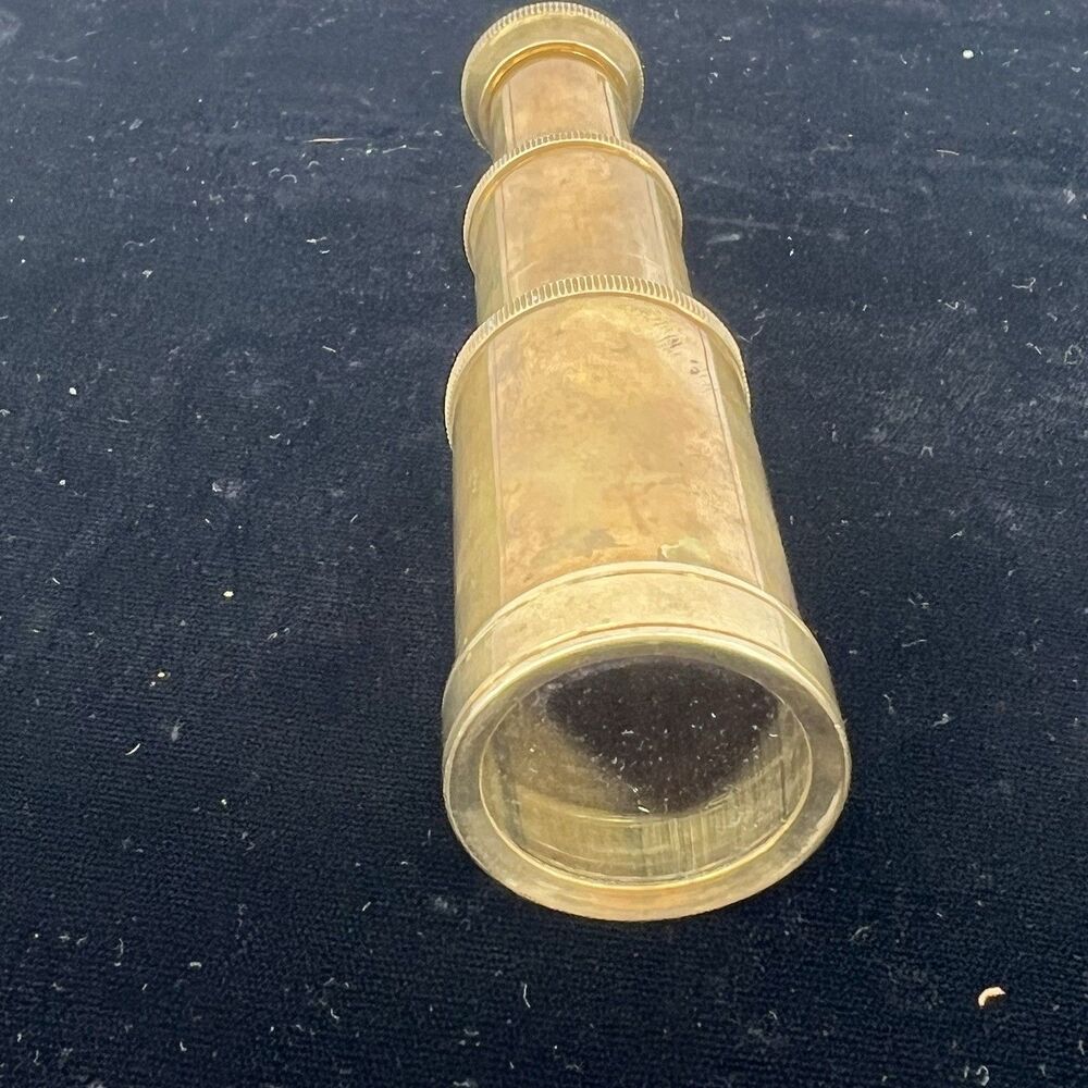 Vintage Brass 3 Draw Pocket Telescope Spyglass Nautical Maritime 6.5"